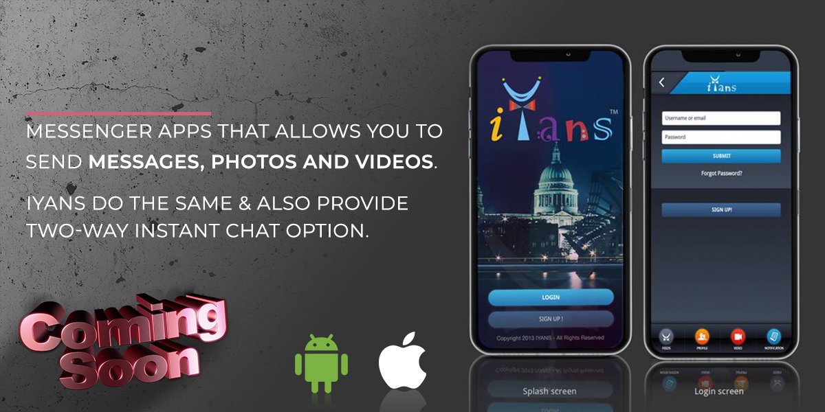 Iyansinc's tweet image. Instantly reach the people in your life for free. iYans app is not like #Messenger app it’s more than that. #iYans allows you two-way instant chat option. Get ready for #socialmedia Beast. Coming Soon!
bit.ly/2IxvVGj
#iOS #Android #apps #Chat #VIDEOS