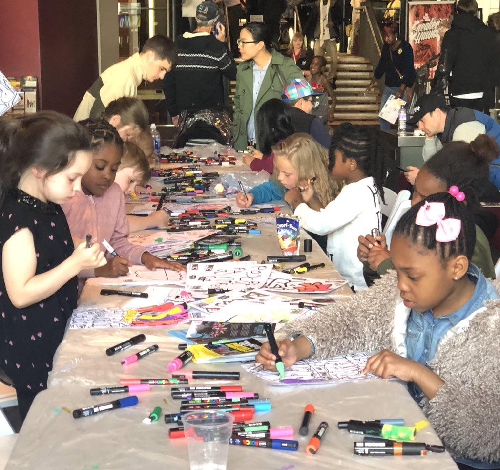sinsall's tweet photo. Kids still buzzing after yesterday’s #BSide2018 festival @brumhippodrome big thanks to the organisers and volunteers that made it happen #art #art4kids #Birmingham https://t.co/DkPgOORVPN