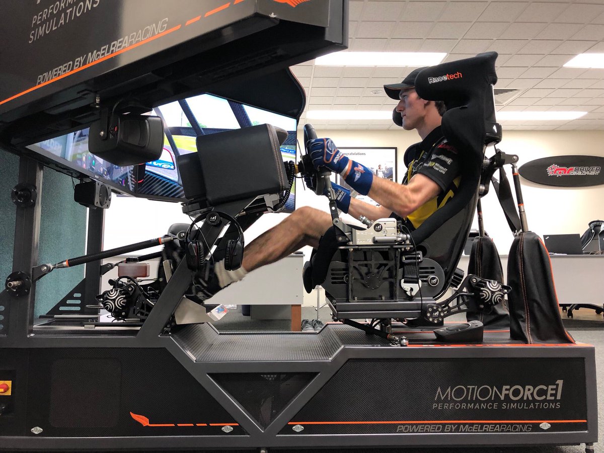 MattyBrabs's tweet photo. Great time on the @McElreaRacing sim today. Getting my right foot braking back in check and also practicing the driving style for Supercars. Awesome tool. #MRdriverdevelopment #Motionforce1 https://t.co/ztN2al2fk9