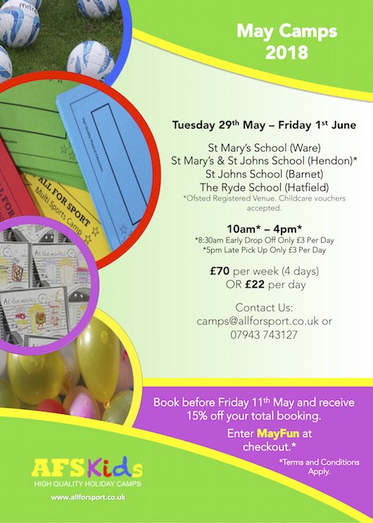 AFSCamps's tweet image. 🏀⚽ Only two more weeks to go until our exciting May holiday camps start, have you signed your children up yet?!! visit allforsport.co.uk for more info 🎾🏉 - #afskids #mayfun #holidaycamps