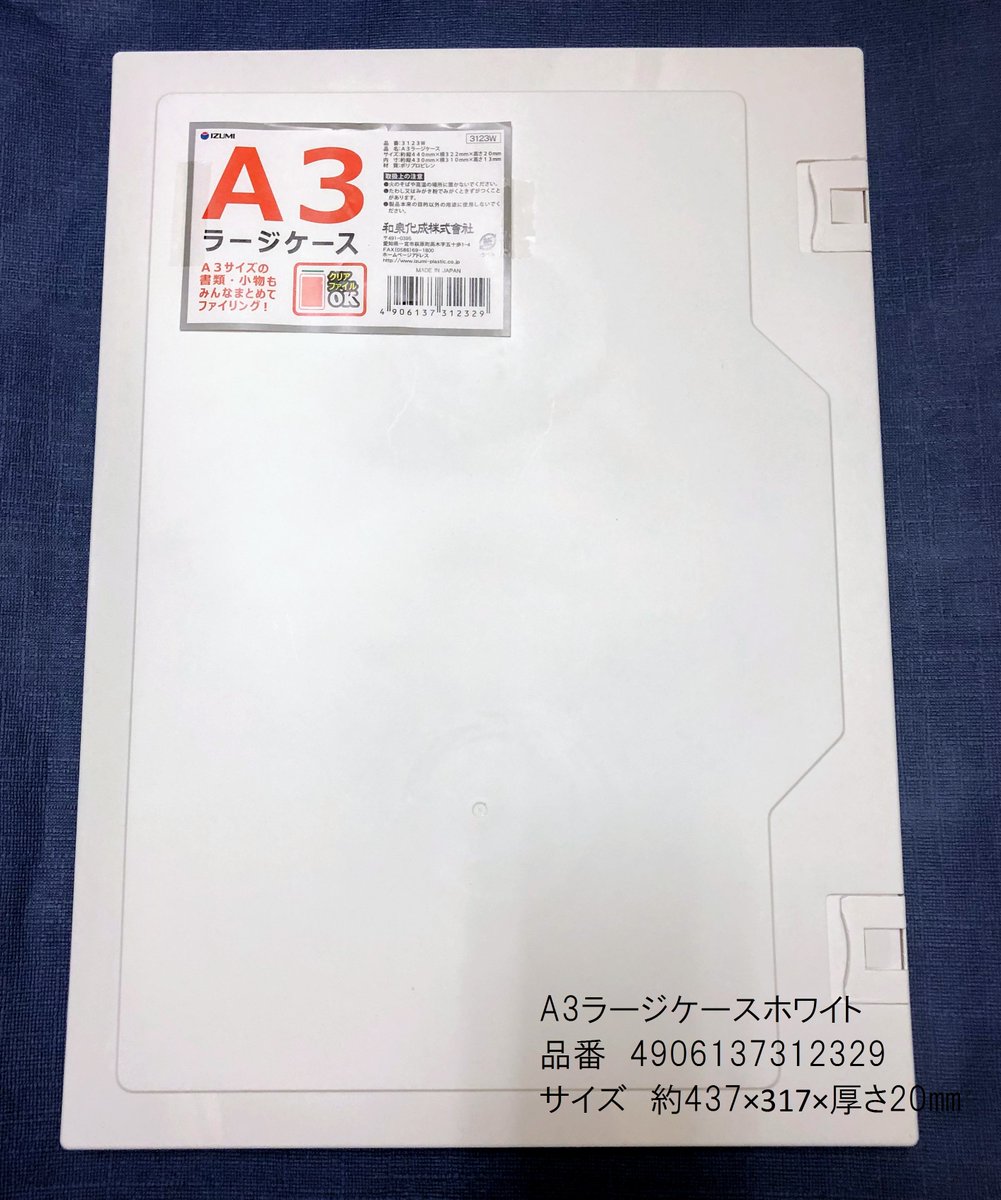 Cando キャンドゥ ａ３サイズの大きいケース 書類の他に うちわも入るよ キャンドゥ 100均 収納 うちわ収納