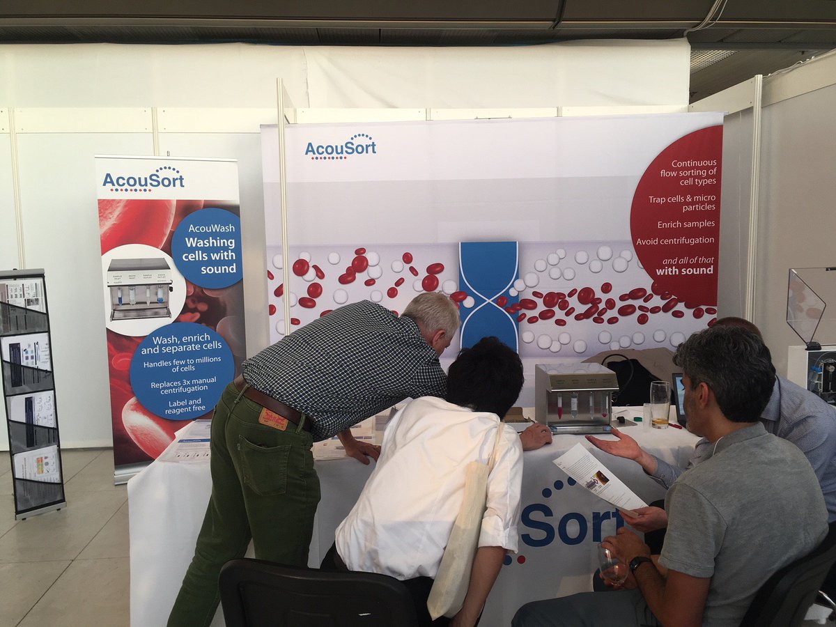 AcouSort's tweet photo. A few pictures from the booth at CYTO. 
Overall a great conference and high interest in the AcouWash system. https://t.co/7fErXLU50x