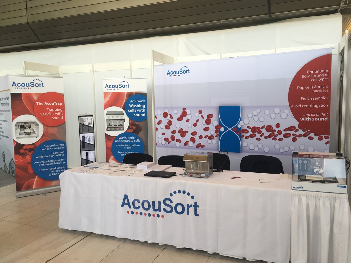 AcouSort's tweet photo. A few pictures from the booth at CYTO. 
Overall a great conference and high interest in the AcouWash system. https://t.co/7fErXLU50x