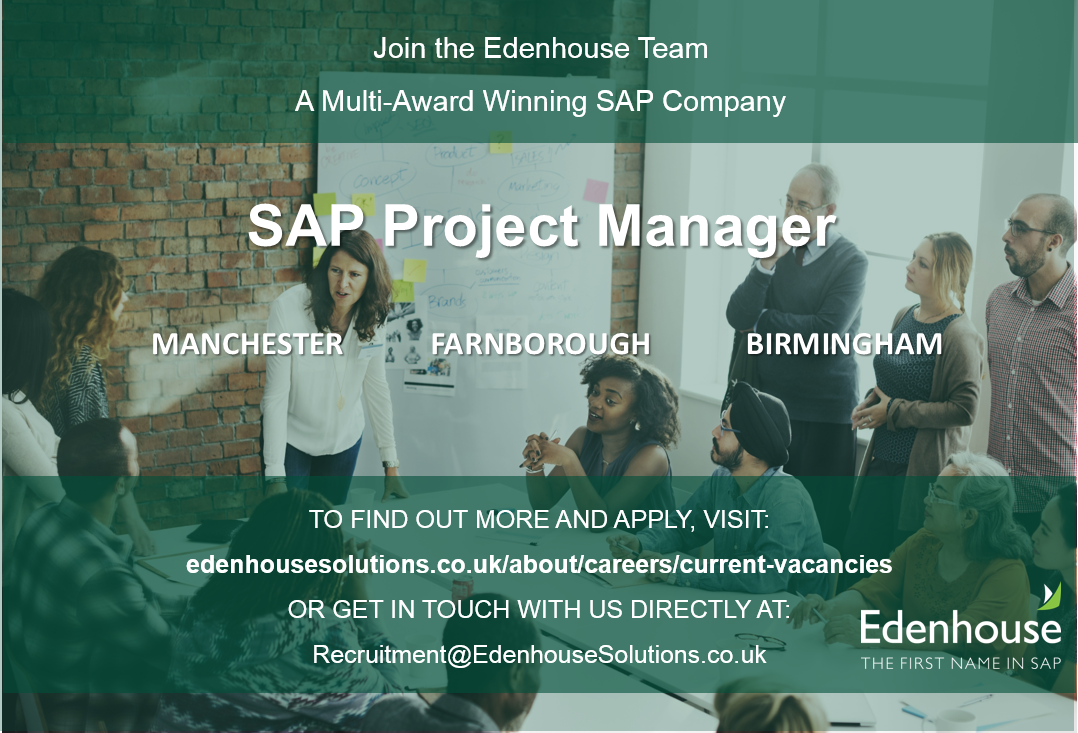 EdenhouseTalent's tweet photo. If you're an SAP Project Manager please get in touch today to find out more! #jobs #Hiring #SAP https://t.co/wgv6LtEUM1
