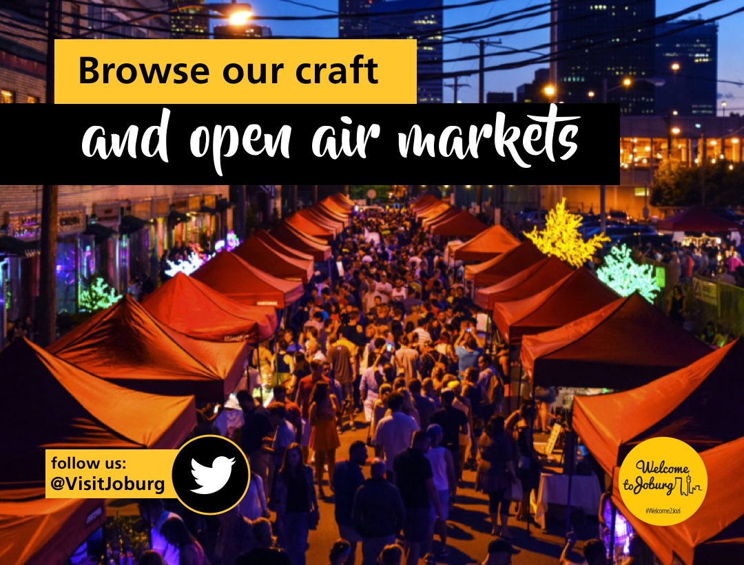 visitjoburg's tweet photo. As Joburg temperatures fall, open air markets and
winter festivals heat up throughout the City. Take advantage of warm winter days at the various farm stall fetes and market bazaars held throughout Jozi. Find out more follow @visitjoburg #welcome2jozi https://t.co/L4ReioPDk1