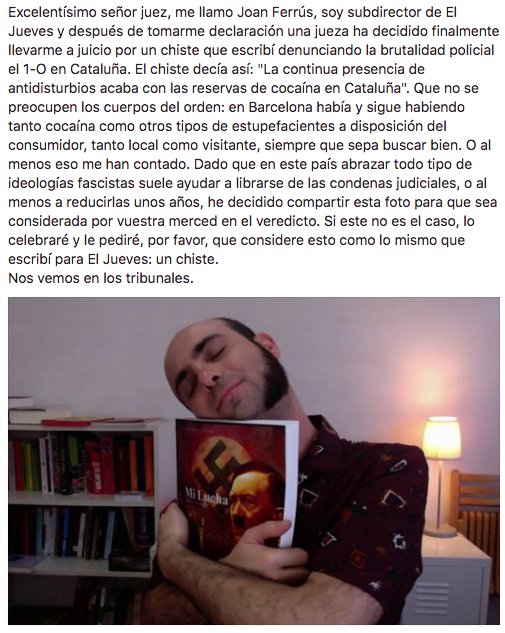 Parece un chiste pero no: el viernes nos confirmaron que nuestro director y nuestro subdirector irán a juicio por un chiste.