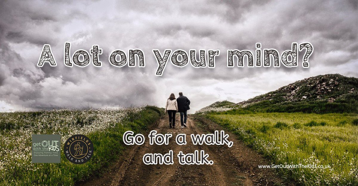 With approx 1 in 4 people experiencing some mental health issues it's time to walk and talk bit.ly/2KfOA7I #MentalHealthAwarenessWeek. #GetOutside #mentalhealth #outdoors #walking #walkandtalk #getactive #wellbeing <a href="/OSleisure/">OS Leisure</a> @GAOmagazine <a href="/WalksBritain/">Walks Around Britain</a> <a href="/Dennis_Maps/">Dennis Maps</a>