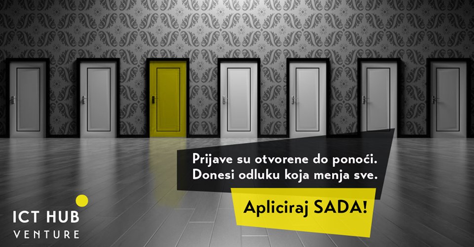 [ICT Hub Venture 👇]
Ukoliko ste do sada oklevali i razmišljali da li je ovo odluka koja menja sve - mi vam kažemo da jeste! 
Startapi mogu odmah poslati prijavu i dobiti sve neophodne informacije na zvaničnom sajtu fonda 👉 icthubventure.com