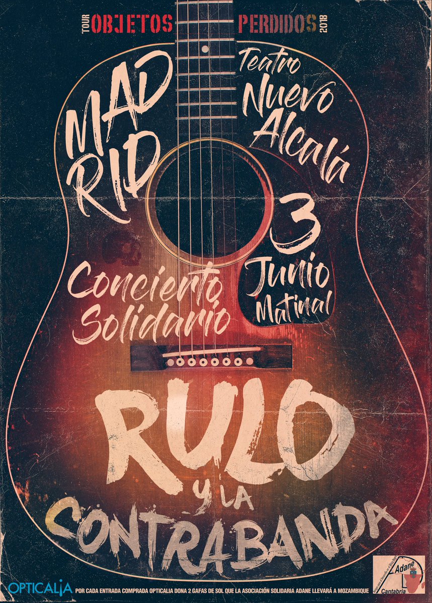 RuloMusica's tweet photo. Aún quedan entradas para el concierto matinal solidario que cerrará la gira Objetos Perdidos tras recorrer 21 teatros y auditorios. Domingo 3 Junio 12:00hs. https://t.co/YB6TZXUQ9o