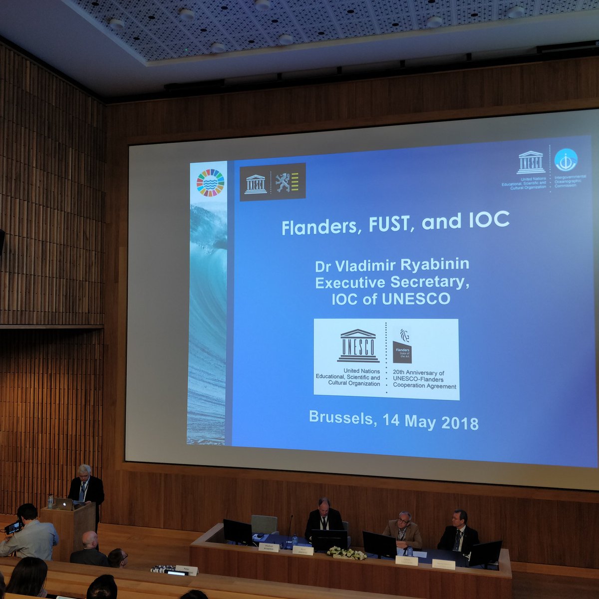 Mr Ryabinin Executive secretary of <a href="/IocUnesco/">UNESCO Ocean</a> opens the #FUSTOCEAN meeting in Brussels celebrating 20 years of support from Flanders to oceans science, data, capacity development and marine spatial planning. Also <a href="/OBISNetwork/">OBIS</a> receives FUST support. <a href="/Departement_EWI/">Departement EWI</a>