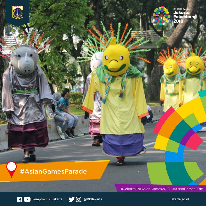 DKIJakarta's tweet photo. Hari Minggu tanggal 13 Mei 2018, telah diadakan #AsianGamesParade dalam rangka menyambut 100 hari menuju #AsianGames2018 #DKIJakarta #WeLoveJakarta
 #SemangatJakartaUntukAsia
https://t.co/6rTum7IpW7 https://t.co/NjMfqZPWP6