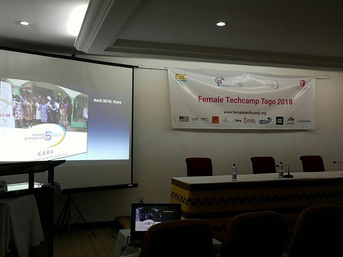 FemaleTechCamp's tweet photo. Dans quelques minutes débutera la cérémonie d'ouverture officielle du @FemaleTechCamp #FTCLome2018.  @MPEN_Togo @gombodigital @USEmbassyLome @SyCombey @Africardv @adevlordfera @zackbawa #Togo #tgtech https://t.co/aYs5P6Tx0y