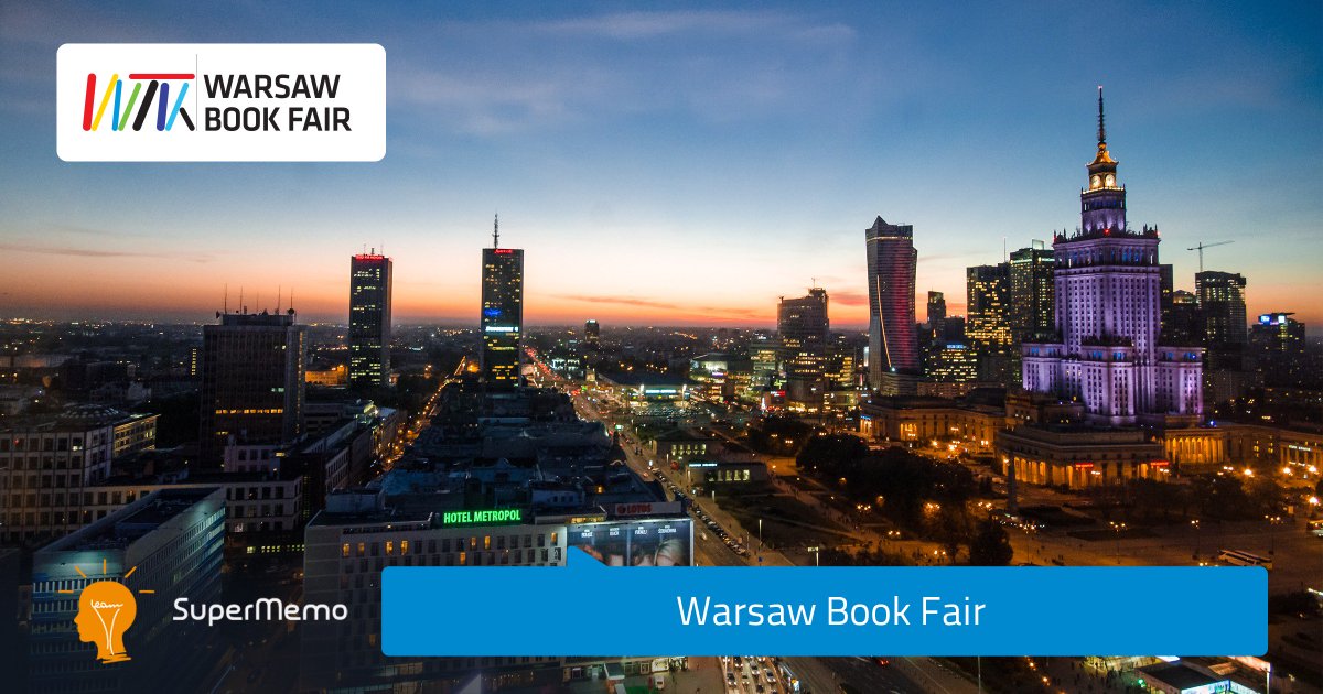 supermemo's tweet photo. The Warsaw Book Fair almost at the beginning. Come and meet us between 17-20th May! You may find us at stand 34/D5 with #PWN #WarsawBookFair #WarszawskieTargiKsiążki #WBF18 https://t.co/K6X7Snx1Ra