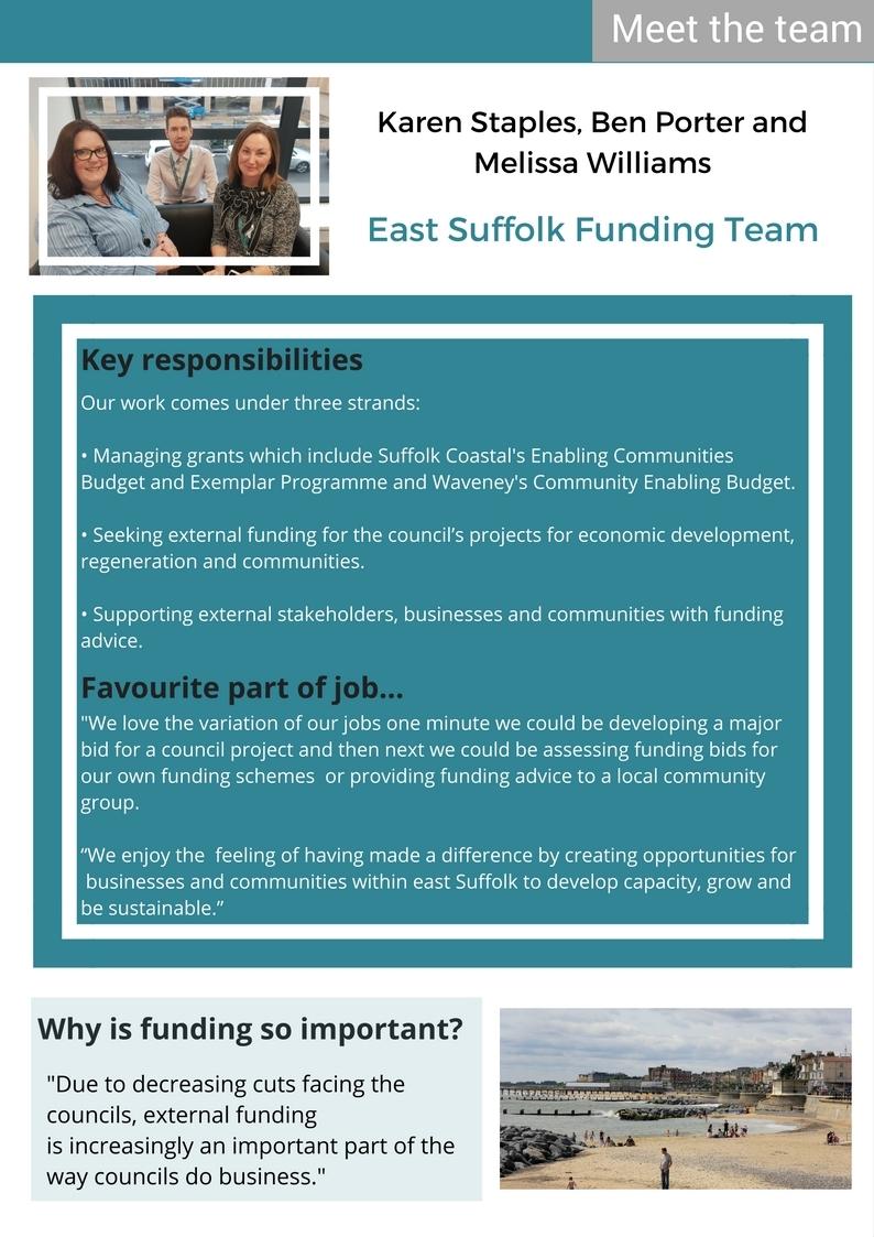 EastFunding's tweet photo. So here we are in all our glory! This dynamic trio make up the @EastFunding team #wemakeadifference #oursuccess #economicdevelopmentandregeneration @EastSuffolk https://t.co/6We4CaNoFo https://t.co/cCUeEE4VvA