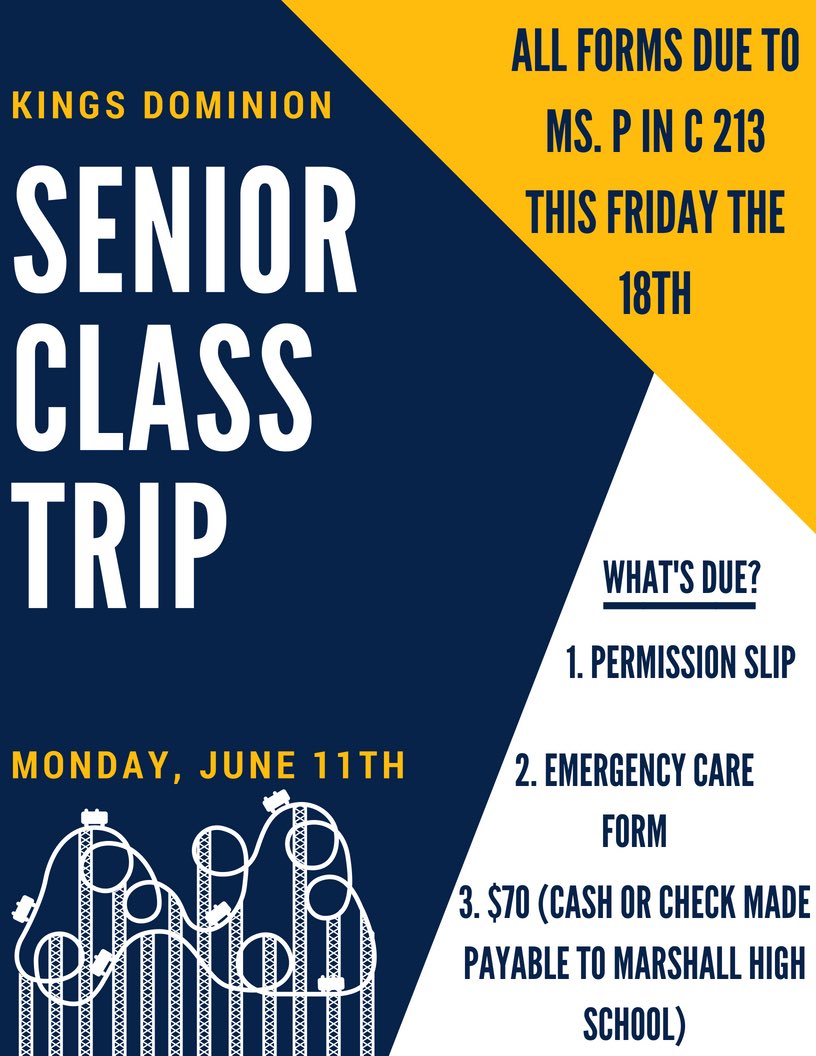 All forms were emailed to parents and can be found on the Marshall website!