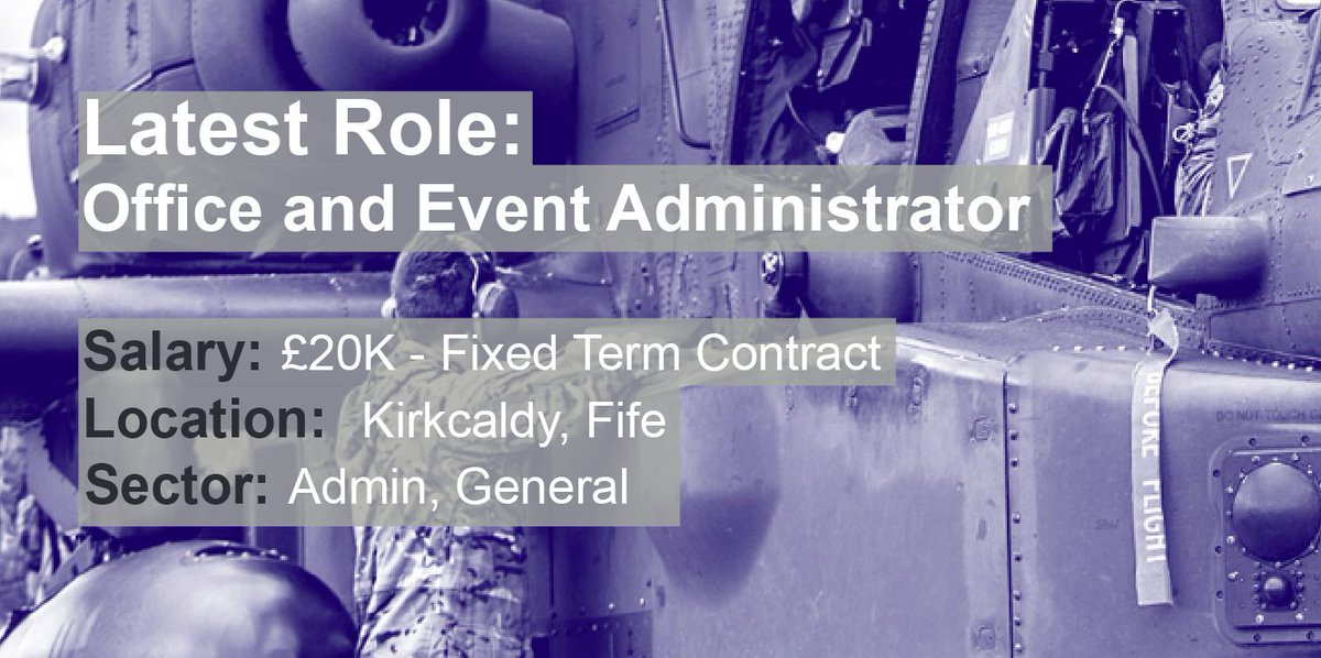 exmilrec's tweet photo. Latest Role: Office and Event Administrator, £20K - Fixed Term Contract, Fife 
https://t.co/1IQ3kr6YyF #MilitaryJobs #ExMilitaryJobs #ExForcesJobs #ExMilitaryCareers #VeteranJobs https://t.co/CHSOQDPMKT