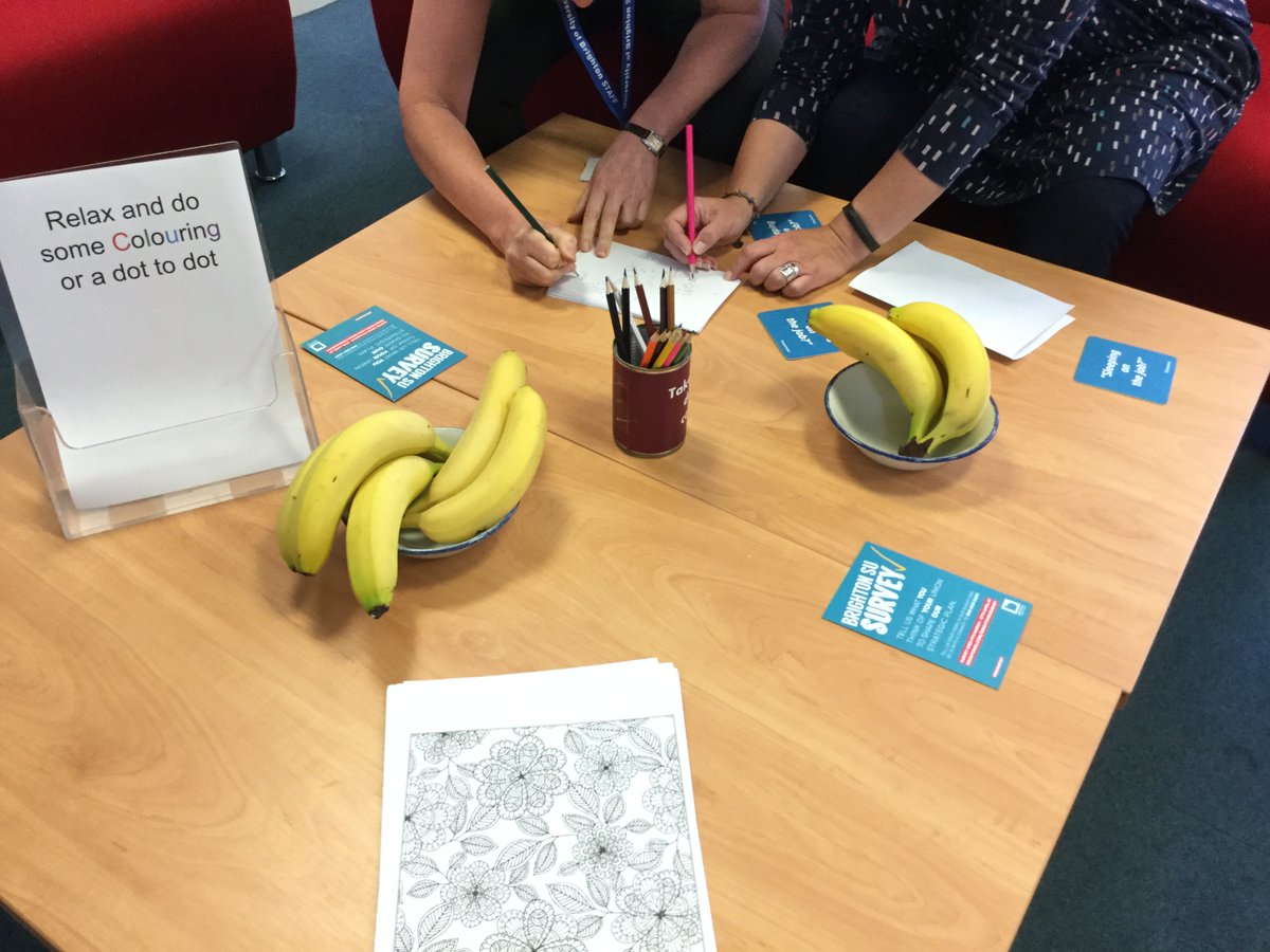 In need of mood-boosting? Have a banana, do a bit of colouring or join one of our other activities this week in Queenwood Library. #MentalHealthAwarenessWeek