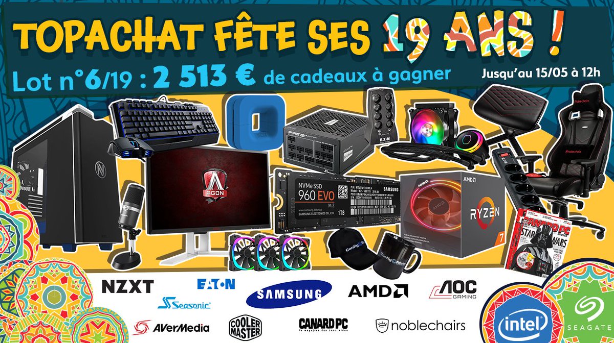 TopAchat's tweet image. 🎁Concours 🎁 #19AnsTopAchat
+50 000€ de lots à gagner !
 
On enchaine avec le #Lot6 de 2513 € !
 
Pour participer RT + Follow
 
Résultats :
topachat.com/pages/concours…