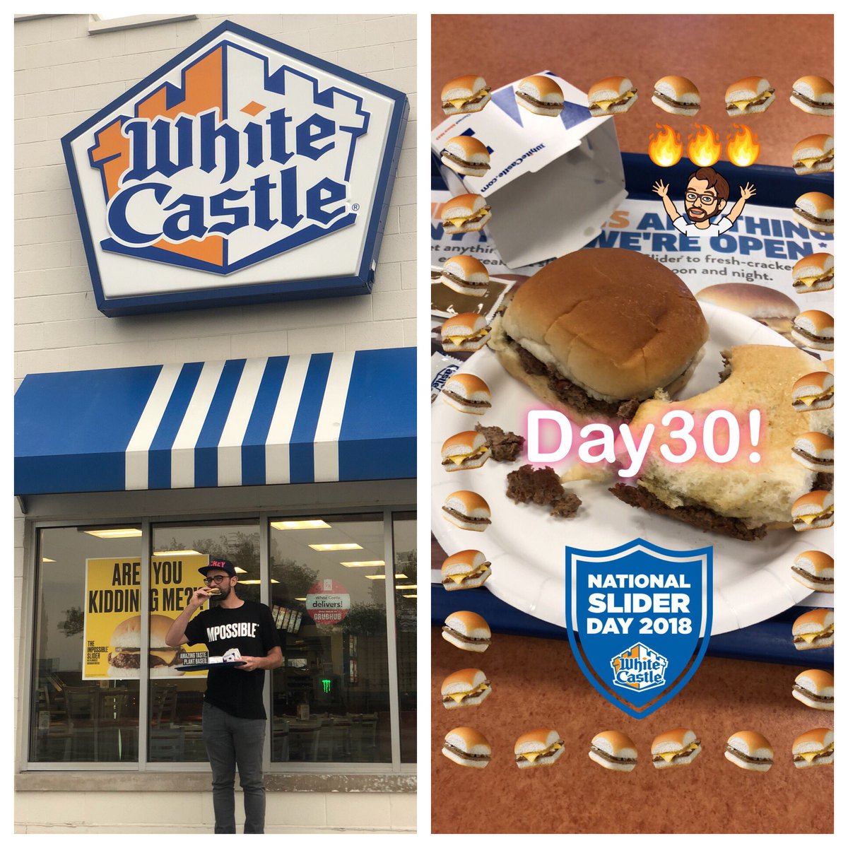 🚾🍔30 day challenge complete!✅ Ate an impossible slider for dinner everyday for 30 days 😍🔥🙏🏻! @ImpossibleFoods @WhiteCastle #mrimpossible