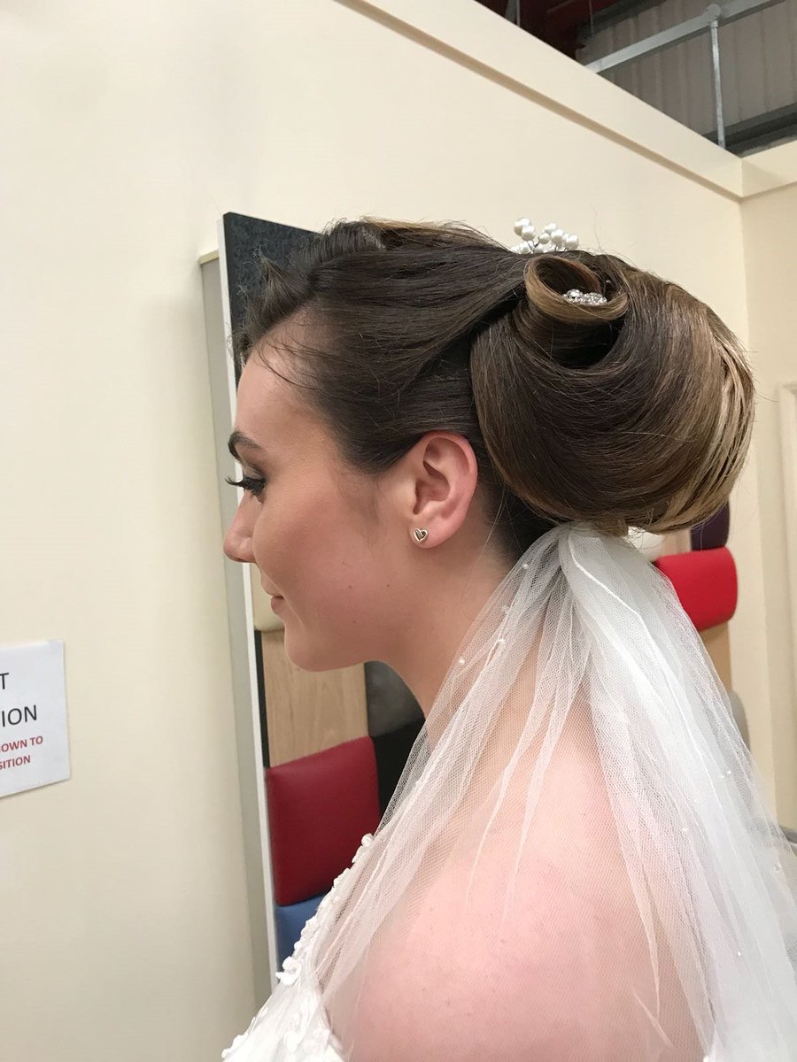 elite_salons's tweet photo. We would like to congratulate our level 3 hair student Marija on winning 1st place at the annual @ChrisandSonsuk competition.Theme was classic bridal, where she done both the hair&amp;makeup to achieve an overall look. #Classicbridal #Bridal #Bride #hairup #hair #makeup #weddingdress https://t.co/6jmWHe7QJO