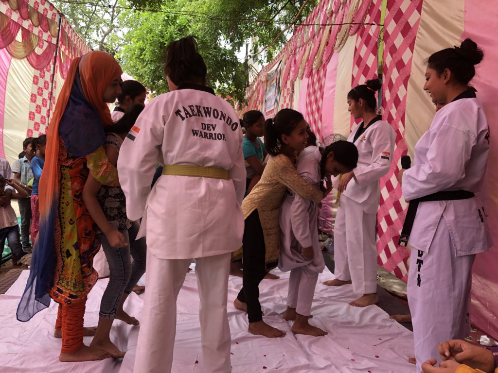 Self defence training workshop by <a href="/DelhiPMC/">Delhi Pradesh Mahila Congress</a> organised by District President Kamar Jahan at Janta Colony, Babarpur
