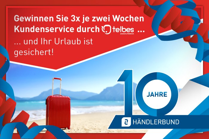 HB_Contact's tweet photo. Der @Haendlerbund feiert 2018 seinen 10. Geburtstag! 😍 Um den Anlass würdig zu feiern, verlost er 2 Wochen kostenfreien @TelbesDE-#Kundenservice!!! 📞

👉 https://t.co/ArJ788Iomn https://t.co/TD04GRnw6G
