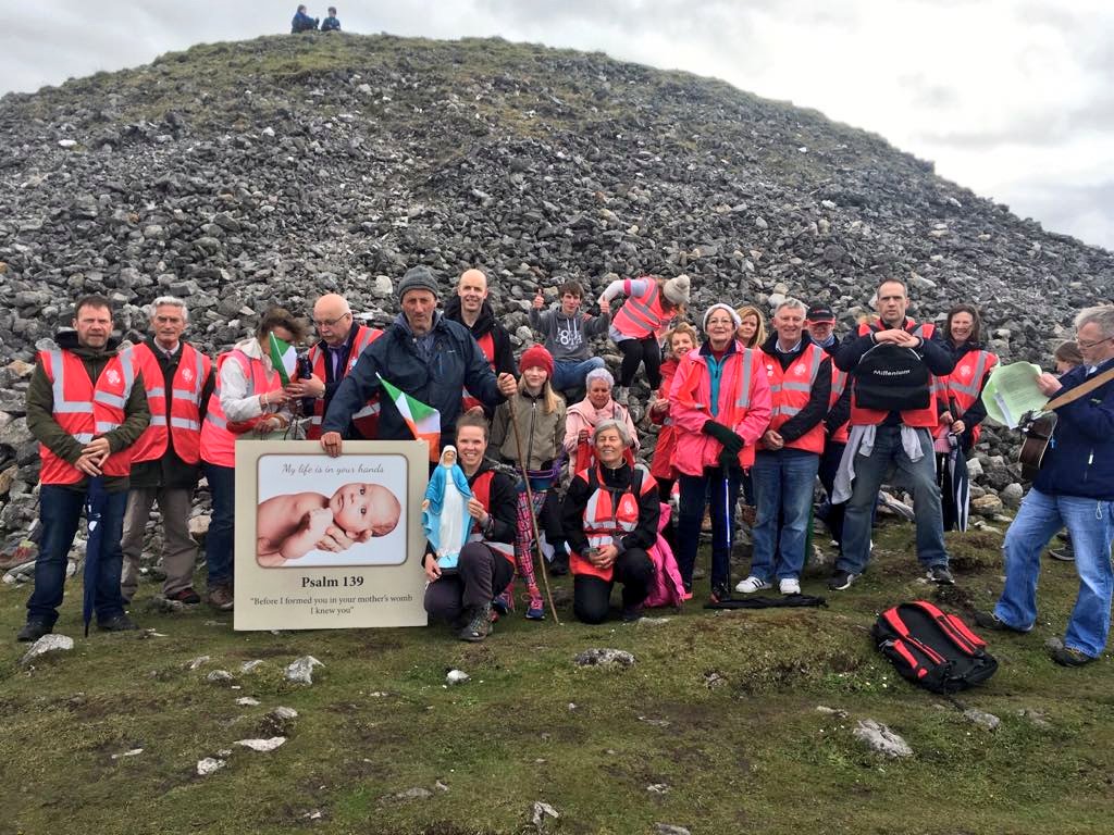 lifeinstitute's tweet photo. The #LifeCanvass team from #Sligo took part in #ClimbforLife up #Knocknarea mountain yestersay! Well done all! #savethe8th #votenotoabortion #JoinTheRebellion https://t.co/OXDBj0HkTb