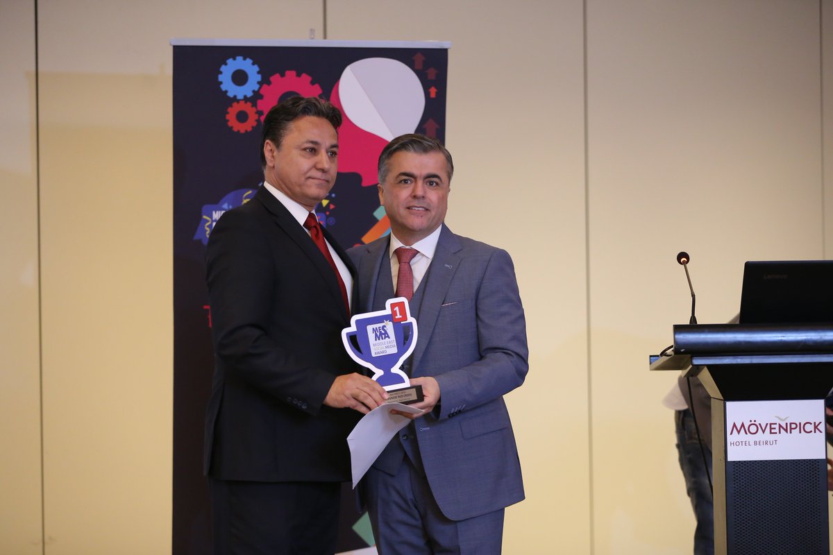 MESMFestival's tweet photo. Congratulations @RedCrossLebanon of winning the “Middle East Social Media Award 2018” under the category of “Best NGO” on social media represented by Mr. Iyad El Monzer during the @MESMFestival 2018.
#MESMA2018 #MESMF2018 #SocialMedia https://t.co/etIPyDcsqc