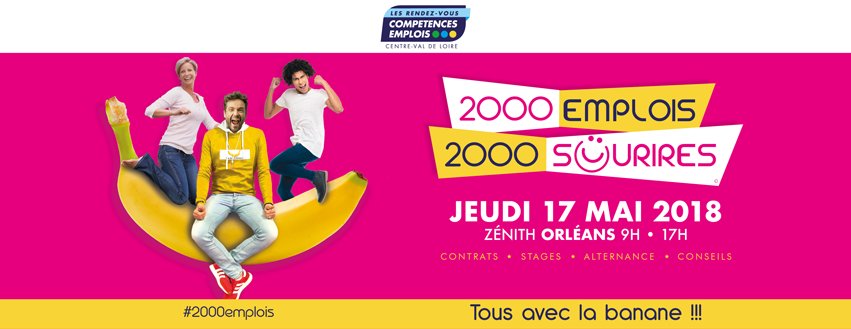 CfaPromotrans's tweet photo. RAPPEL !!!

Nous serons présents au Forum 2000 emplois 2000 sourires ce Jeudi 17 Mai de 09h00 à 17h00 au Zénith d'ORLEANS

Venez nous rencontrer afin d'échanger sur votre orientation.

Nous vous attendons nombreux et nombreuses avec la "banane" https://t.co/KetG6Nrtgw