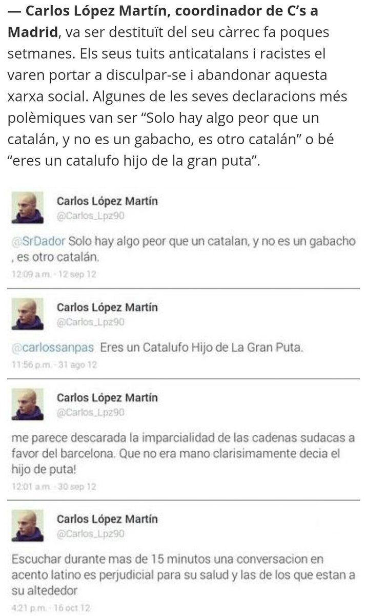 ElGorbs's tweet photo. 'Ciudadanos', el partido de la tolerancia. 

Son así de miserables. 

Que corri.

#InvestiduraTV3 
#investiduraTorraESP
@InesArrimadas https://t.co/RK2nHeeFLn