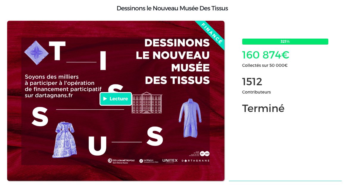 RomainDelaume's tweet photo. Le @MTMADLyon intègre le TOP 4 des plus importantes campagnes de #crowdfunding pour le patrimoine culturel 👏. La 1ère place appartenant bien sûr au @CMChandeniers. Une fois de plus la communauté @DartagnansFR prouve son unité et sa passion 💪🏆 👉 https://t.co/DlXggZHs3m https://t.co/eANLOkyEaR