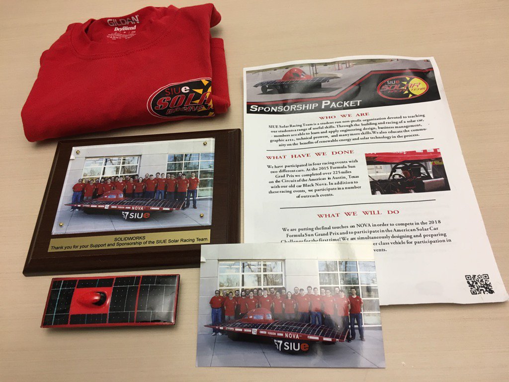 marieplanchard1's tweet photo. Thank you #SIUE #solar #racing team recognizing SOLIDWORKS @SOLIDWORKSedu good luck #FormulaSun #Americansolarcar https://t.co/yyxod32M7L