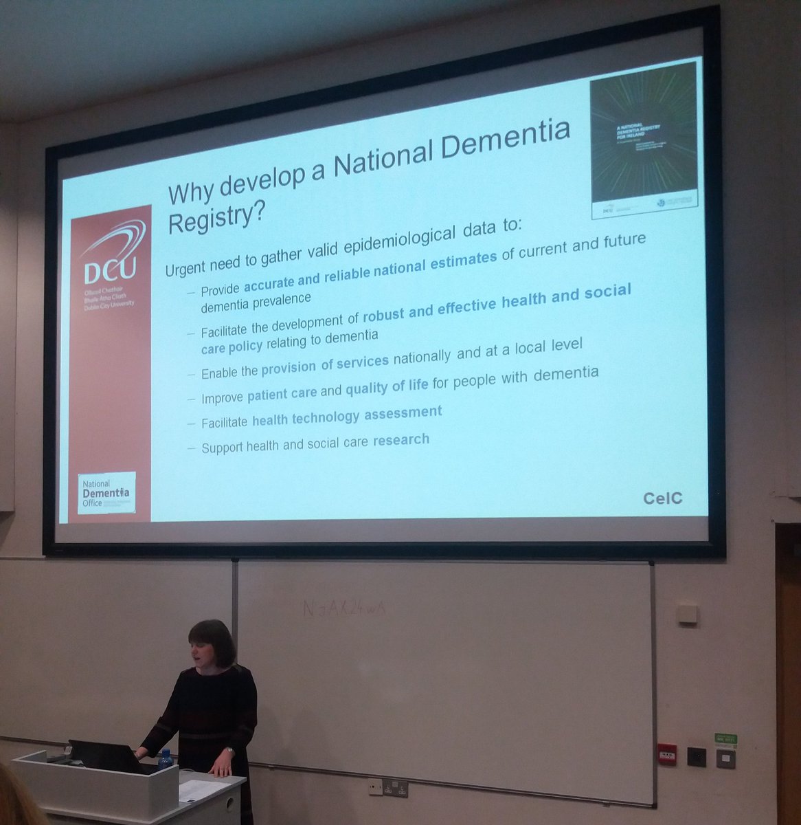 DaraghRodger's tweet photo. Dr Louise Hopper on need for a National Dementia Registry and how the CeIC can support its development @SNHS_DCU @phussey47  @AIGNA_info @HISINM1 https://t.co/HL7wIjvXR0