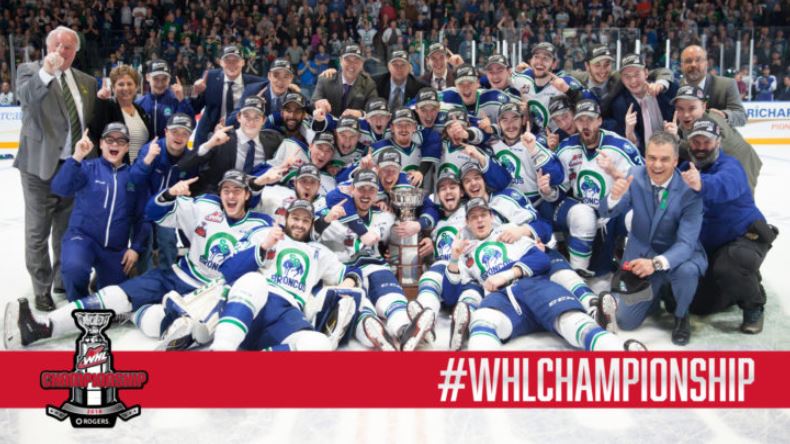 MarkGambleSJ's tweet photo. Fabulous Sunday in the @CHLHockey with each league crowing their champ. Congrats to the @BulldogsOHL, @ABTitan , and @SCBroncos . As a proud New Brunswicker, special shout out to the Titan who are the 5th NB team in 9 years to win the @QMJHL! #MMC100 #MemorialCup https://t.co/ftkqll6ieQ