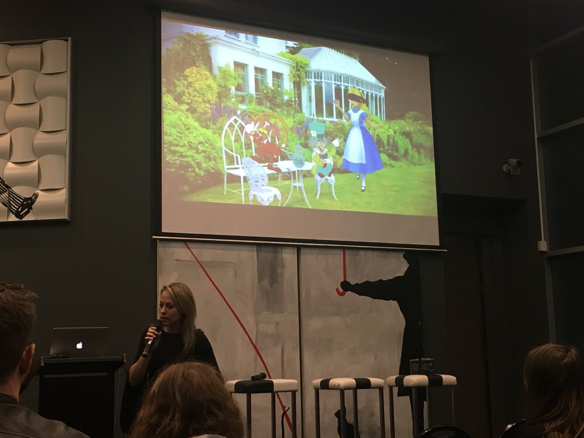 Amazing @mathildesselle talking AR VR & Alice in Wonderland :) #Biofabrication #HospitaloftheFuture #pintau18