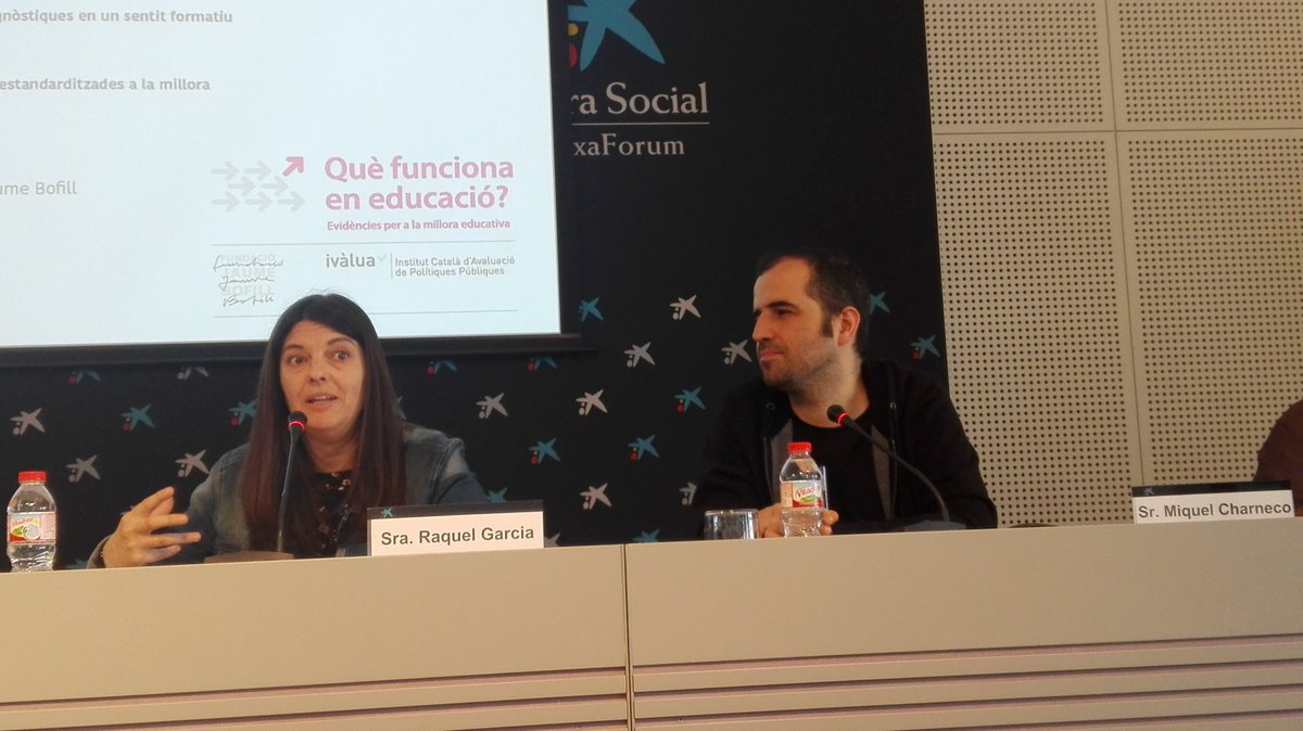 Ivalua_Cat's tweet photo. Raquel Garcia i Miquel @charneco1980, Directora i Cap d'estudis de l'escola Joaquim Ruyra respectivament, ens expliquen les claus de l'èxit per fer de l'avaluació una oportunitat d'aprenentatge. #EduEvidencies #ProvesExternes https://t.co/5PnEov3fSD