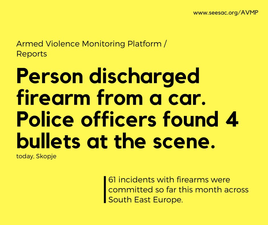 UNDP_SEESAC's tweet photo. 61 too many incidents with firearms were committed in South East Europe this month. #AVMPfacts https://t.co/utVXpEFcEt