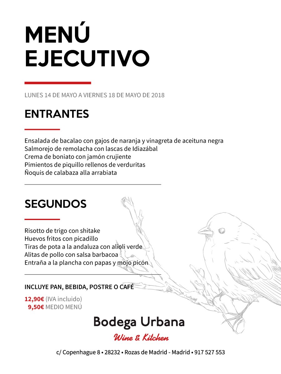 Semana nueva, ¡Menú nuevo! #menu #lasrozas #europolis #menudeldia #mayo #semana