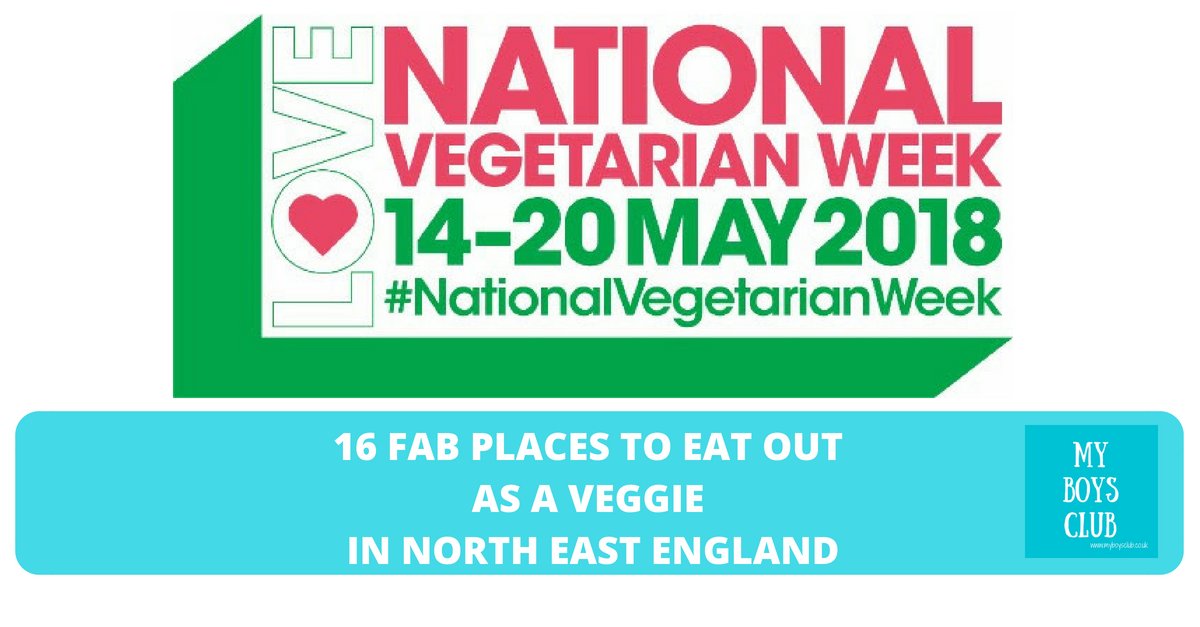 One of my fave weeks of the year #NationalVegetarianWeek &amp; to celebrate I'm sharing my 16 fave places to eat veggie food in #northeastengland 
myboysclub.co.uk/2018/05/veggie… 
<a href="/ShipOuseburn/">ShipOuseburn</a> <a href="/ZaapThai/">ZAAP Thai StreetFood</a> <a href="/Bohonewcastle/">Bohemian Newcastle</a> <a href="/Turtlebayuk/">Turtle Bay</a> <a href="/BearAndNatural/">Bear&Natural kitchen</a> <a href="/SmashburgerUK/">SMASHBURGER (UK)</a> <a href="/StablesBeamish/">The Stables</a> #nefollowers