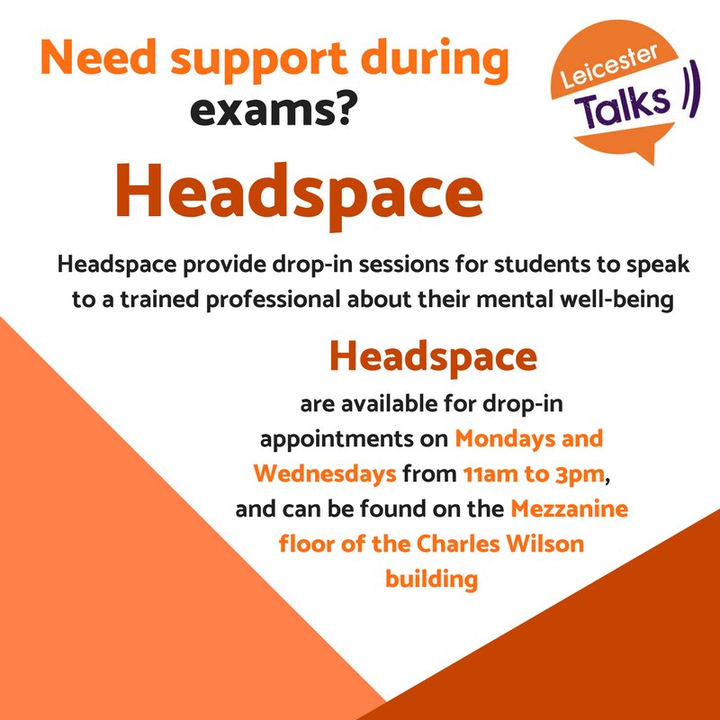 ulsuadvice's tweet photo. Remember, Headspace run drop in clinics on Monday &amp; Wednesday, 11:00am to 15:00pm in the Charles Wilson building. Go along to speak to a trained counselor about anything that might be worrying you! 💙 https://t.co/kcYz0A0FZt