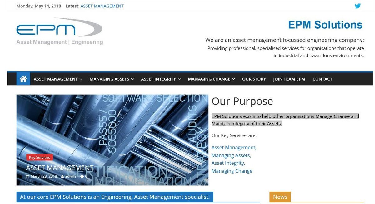 EPMSolutionsUK's tweet photo. EPM Solutions exists to help other organisations Manage Change & Maintain Integrity of their Assets.
Look us up at https://t.co/e5NFyCcLVV
#assetmanagement #managingassets #engineering https://t.co/SC9WckBWgT