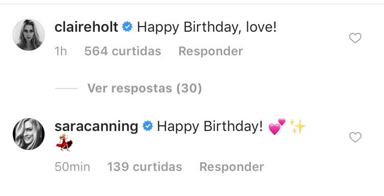  | Claire Holt and Sara Canning commented on the publication of Candice King, wishing her a happy birthday. 