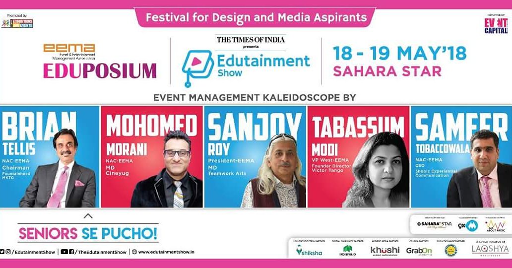 eemaindia's tweet photo. Event management kaleidoscope!!!
EEMA invites you to an interesting enlightening session with experts in the industry. Join them on the 18th-19th May 2018.
#WeMakeItHappen #EEMA #EEMAInitiative #edtalk #precusor #emdi #eduposium #mumbai @eemaindia @eventaaindia @Event_Newz https://t.co/vfGBQm6fIa