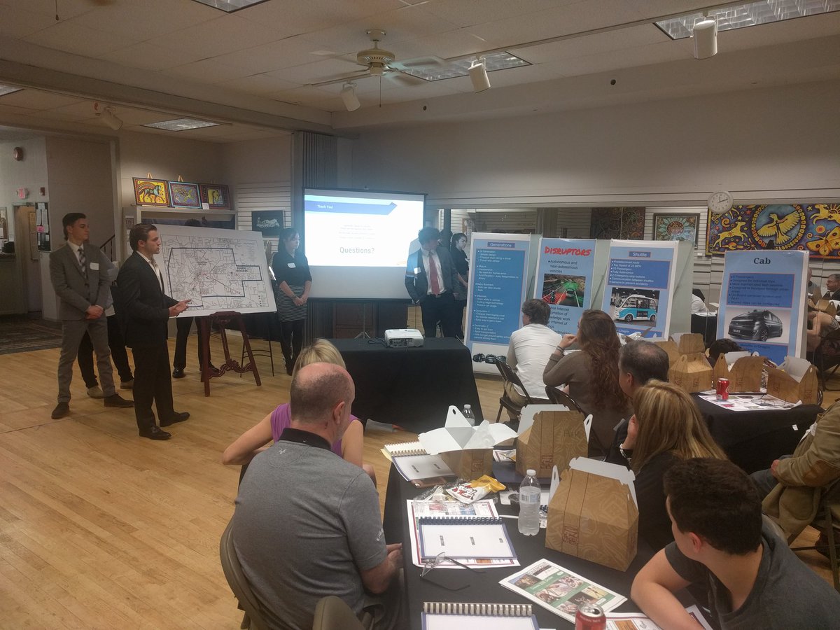 Chagrin Falls High School Entrepreneur Class giving final presentation at Chagrin Valley Chamber of Commerce lunch and learn.