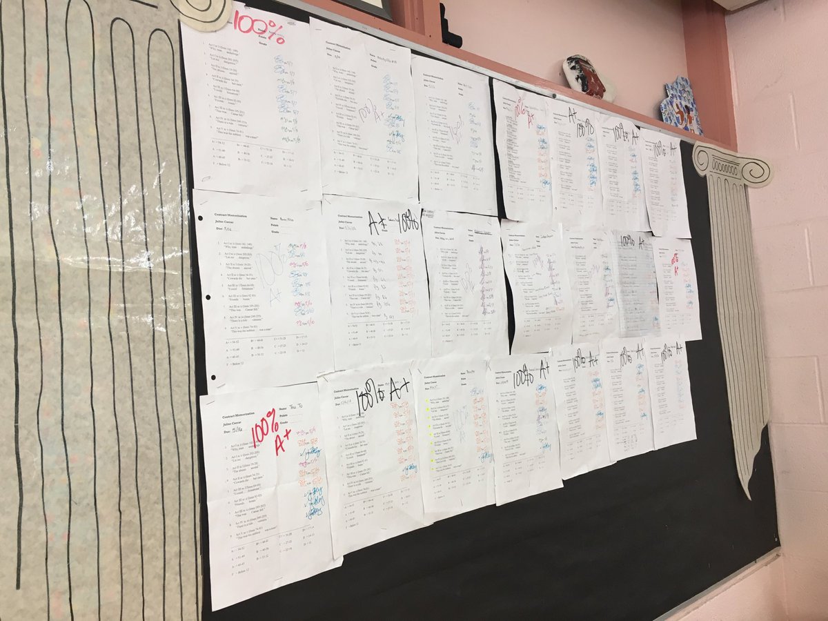 CAHSIntro's tweet photo. Our Quote Board is filling up!!! How meany more valiant freshmen will get 💯 this year? #JuliusCaesar #EtTuHumanities https://t.co/5pdkwfyu9D