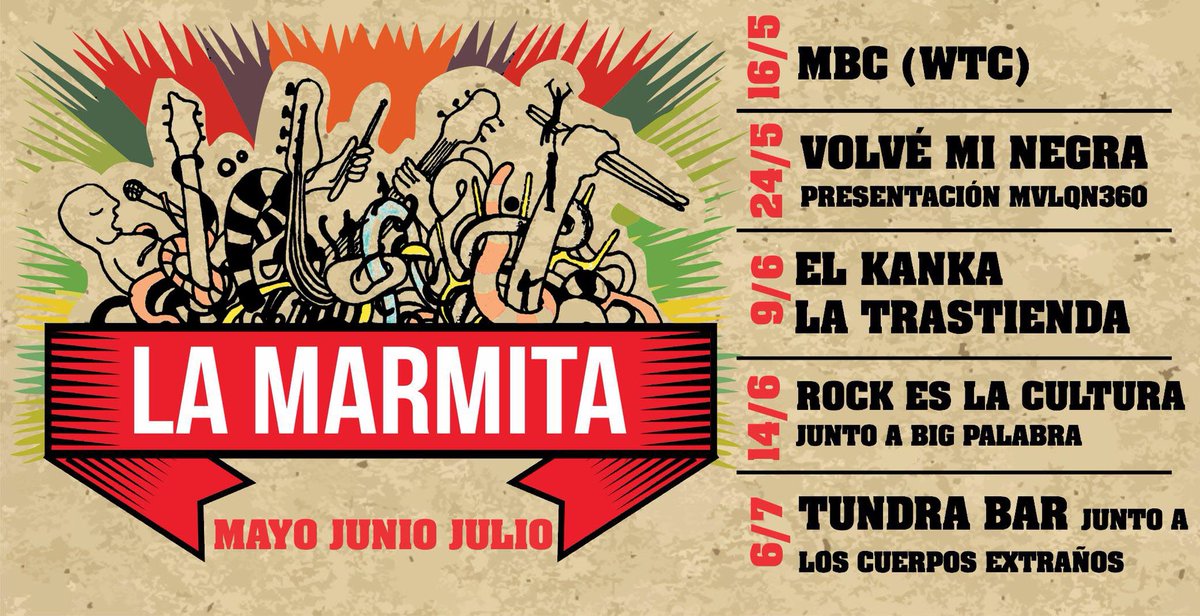 ¡¡Se vienen muchas fechas lindas en mayo, junio y julio!! 🙌🏻🎶 
Vayan reservando los días 📆 y estén atentos 😱👻🎸