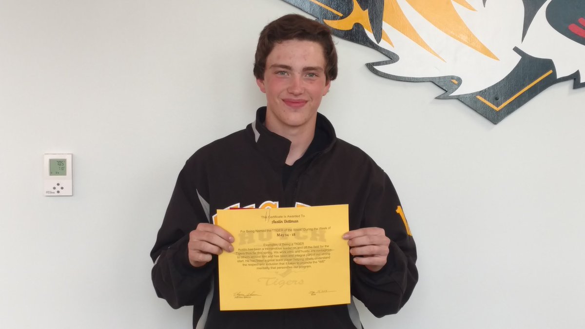 Congrats to Austin - baseball - this week's TIGER of the Week.  #TigerNation