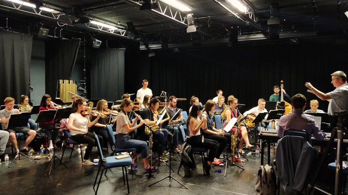sara_judith's tweet photo. First read-through of Gershwin's Crazy for You by the @TrinityLaban Musical Theatre Band today at Laurie Grove. So many TUNES. ❤️🎶❤️ @TrinityLabanMT #gershwin https://t.co/TKPjo6dTW4