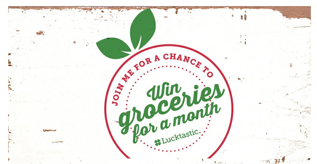 Just_Trudy's tweet photo. I could win a month of free groceries from Lucktastic! https://t.co/Sv339KW65b https://t.co/uWgPjzaHge