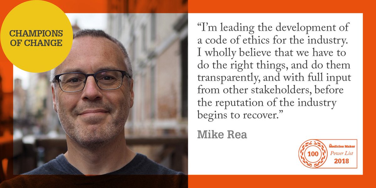 medicine_maker's tweet photo. Mike Rea (@ideapharma) has been named a Champion of Change on The Medicine Maker #2018PowerList! https://t.co/mNdBubp9VW https://t.co/Y4TnVyVBa8